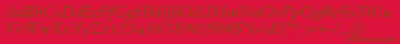 StempelschneidlerstdMedit Font – Brown Fonts on Red Background