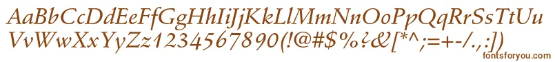 StempelschneidlerstdMedit-fontti – ruskeat fontit valkoisella taustalla