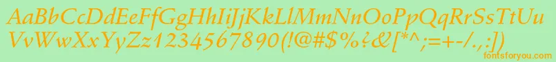 StempelschneidlerstdMedit Font – Orange Fonts on Green Background