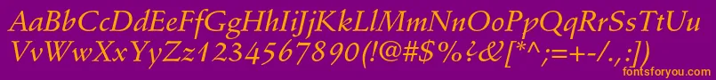 StempelschneidlerstdMedit Font – Orange Fonts on Purple Background