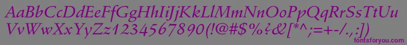 StempelschneidlerstdMedit-fontti – violetit fontit harmaalla taustalla