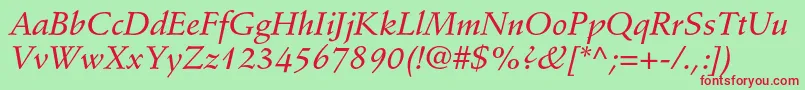 StempelschneidlerstdMedit Font – Red Fonts on Green Background