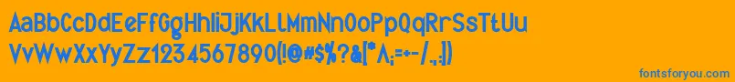 QuirkusB Font – Blue Fonts on Orange Background