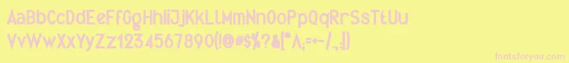 QuirkusB Font – Pink Fonts on Yellow Background