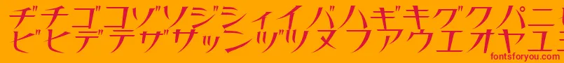 フォントThinn – オレンジの背景に赤い文字