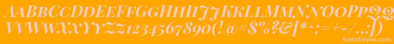 Playfairdisplaysc Bolditalic Font – Pink Fonts on Orange Background