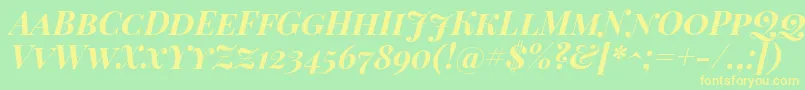 Playfairdisplaysc Bolditalic Font – Yellow Fonts on Green Background