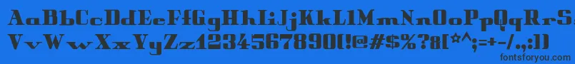 Peterobscure Font – Black Fonts on Blue Background