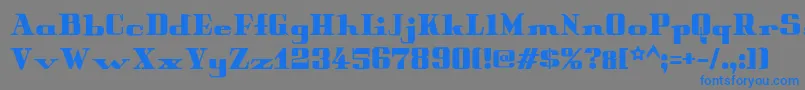 Peterobscure-Schriftart – Blaue Schriften auf grauem Hintergrund