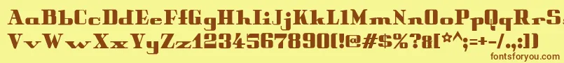 Peterobscure Font – Brown Fonts on Yellow Background