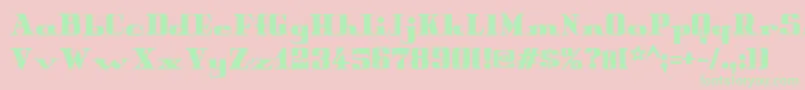 Peterobscure-Schriftart – Grüne Schriften auf rosa Hintergrund