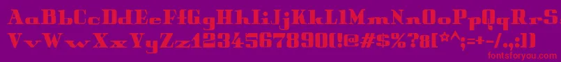 Police Peterobscure – polices rouges sur fond violet