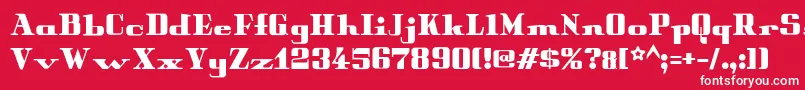 フォントPeterobscure – 赤い背景に白い文字