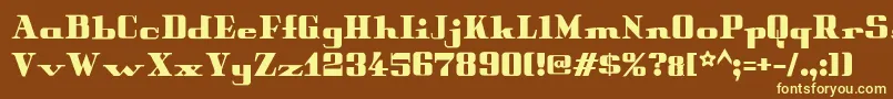 Peterobscure Font – Yellow Fonts on Brown Background