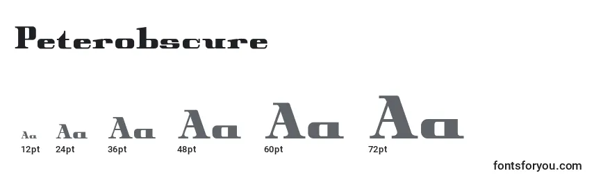 Peterobscure Font Sizes