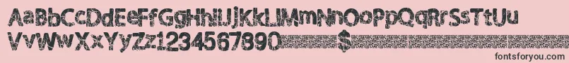 Shaken Font – Black Fonts on Pink Background