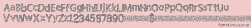 Shaken Font – Gray Fonts on Pink Background