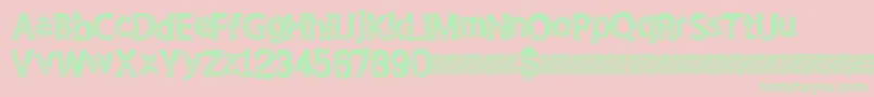 Shaken Font – Green Fonts on Pink Background