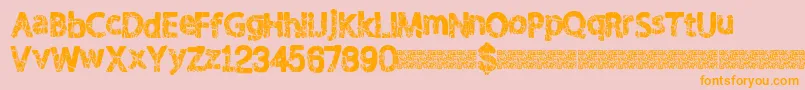 Shaken Font – Orange Fonts on Pink Background