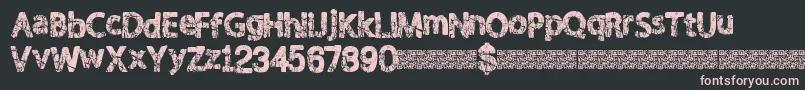 Shaken Font – Pink Fonts on Black Background