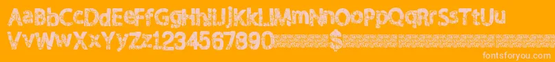 Shaken Font – Pink Fonts on Orange Background