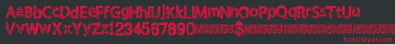 Shaken Font – Red Fonts on Black Background