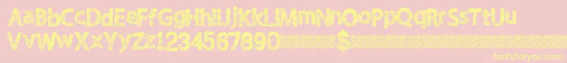 Shaken Font – Yellow Fonts on Pink Background