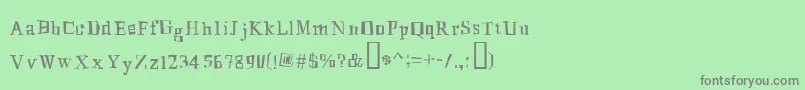 フォントMingusRoman – 緑の背景に灰色の文字