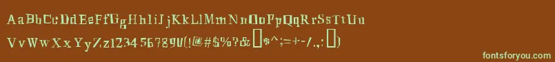 MingusRoman-fontti – vihreät fontit ruskealla taustalla