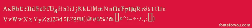 フォントMingusRoman – 赤い背景に緑の文字