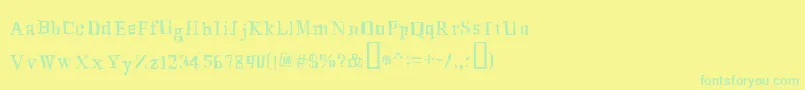 フォントMingusRoman – 黄色い背景に緑の文字