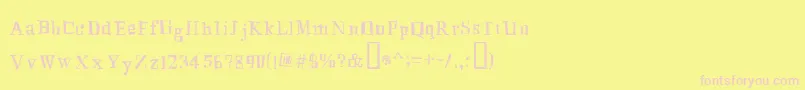 MingusRoman-fontti – vaaleanpunaiset fontit keltaisella taustalla