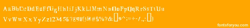 フォントMingusRoman – オレンジの背景に白い文字