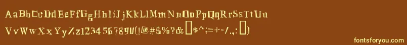 MingusRoman-fontti – keltaiset fontit ruskealla taustalla