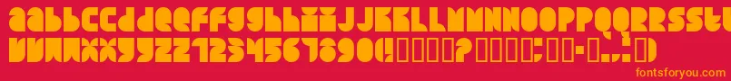 フォントQuars – 赤い背景にオレンジの文字