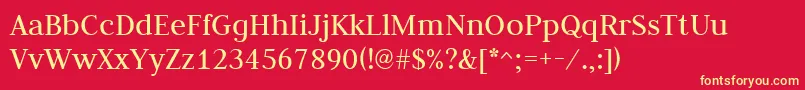JudsonRegular Font – Yellow Fonts on Red Background
