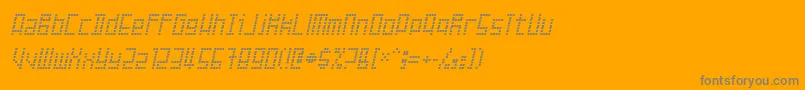 Fonte Failed – fontes cinzas em um fundo laranja