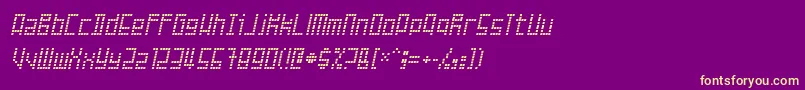 Failed-Schriftart – Gelbe Schriften auf violettem Hintergrund