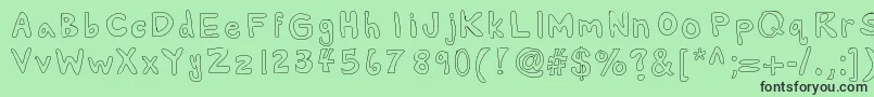 Alexsbubbles-Schriftart – Schwarze Schriften auf grünem Hintergrund