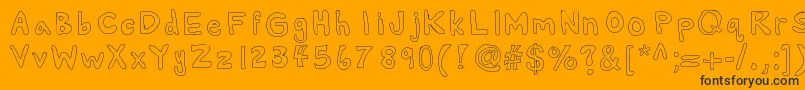 Alexsbubbles-Schriftart – Schwarze Schriften auf orangefarbenem Hintergrund