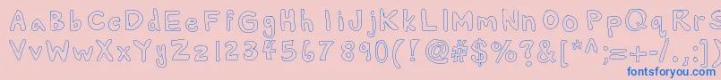 Alexsbubbles-fontti – siniset fontit vaaleanpunaisella taustalla