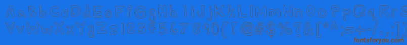 Alexsbubbles Font – Brown Fonts on Blue Background