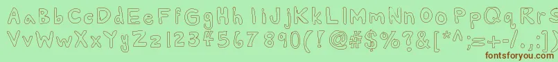 Alexsbubbles Font – Brown Fonts on Green Background