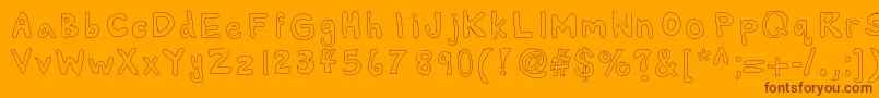 Alexsbubbles Font – Brown Fonts on Orange Background
