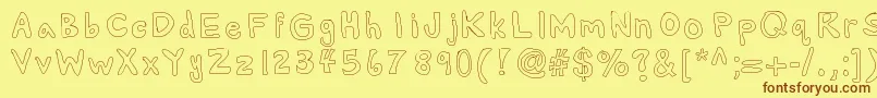 Alexsbubbles Font – Brown Fonts on Yellow Background