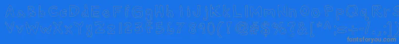 Alexsbubbles-fontti – harmaat kirjasimet sinisellä taustalla