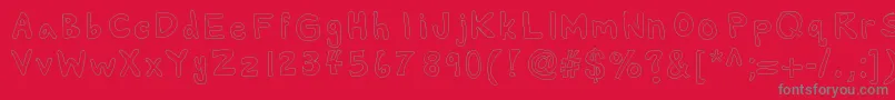 Alexsbubbles Font – Gray Fonts on Red Background