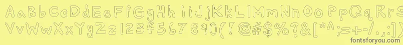 Czcionka Alexsbubbles – szare czcionki na żółtym tle