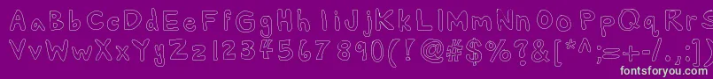 フォントAlexsbubbles – 紫の背景に緑のフォント