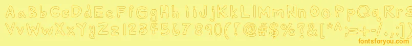 Alexsbubbles-fontti – oranssit fontit keltaisella taustalla